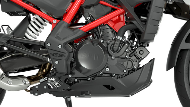 Vemos el motor monocilíndrico de la G 310 GS.
