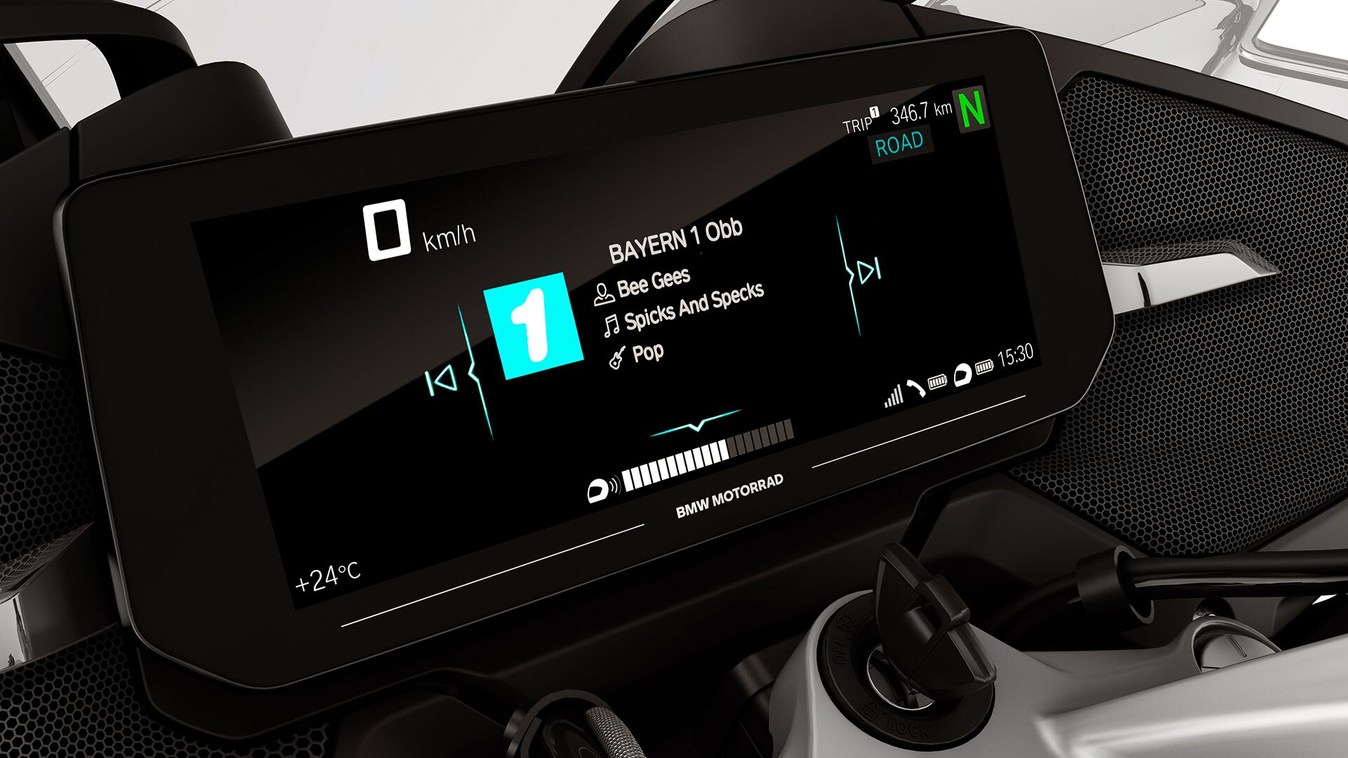Vemos la R 1250 RT con un nuevo sistema de audio.